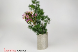 Straight silver-plated flower vase